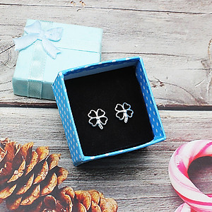 Hoa Tai Bông Tai Khuyên Tai Nữ Bạc Hiểu Minh HT332 - Cỏ 4 Lá May Mắn - Bảo Hành Vĩnh Viễn ( Hàng Chính Hãng )