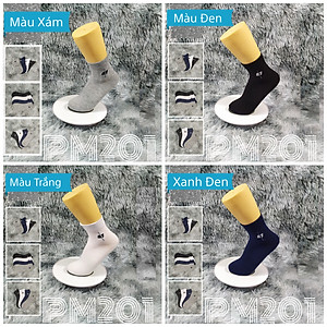 Tất Vớ nam cổ trung trơn AS-PM201. 4 màu: Trắng, đen, xanh, xám. dày dặn, mềm mại, kháng khuẩn khử mùi, không hôi chân.