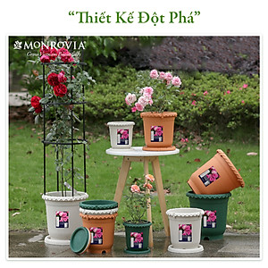 Chậu nhựa trồng cây MONROVIA thông minh, decor trang trí chuyên cho hoa hồng, cây cảnh, ban công, nhập khẩu tiêu chuẩn Châu Âu