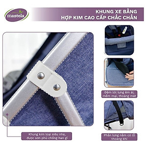 Xe đẩy du lịch Mastela A2 - Khung Aluminum cao cấp siêu nhẹ, dễ dàng gấp gọn