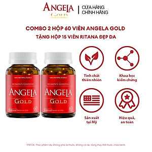 [Tặng Ritana 15v] Combo 2 Hộp 60v - Viên Uống ANGELA GOLD Hỗ Trợ Sức Khỏe, Sắc Đẹp Và Sinh Lý Nữ