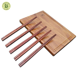 Đũa Gỗ Cao Cấp - Đũa Gỗ Cẩm Lai Cẩn Chỉ Trắng - Đồ Gỗ Nhà Bếp Thương Hiệu Trường Sơn