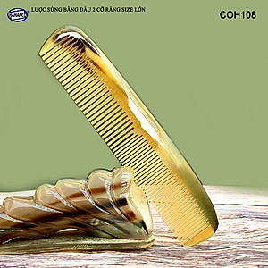 Lược sừng xuất Nhật (Size:XL- 19cm) COH108 - Lược bằng đầu 2 loại răng - Chăm sóc tóc
