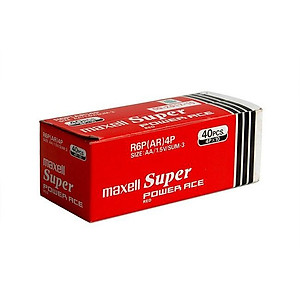 Hộp 40 Viên Pin AA Maxell ( pin tiểu ) carbon Siêu Bền R6P (Đỏ) Maxell Super Power Ace