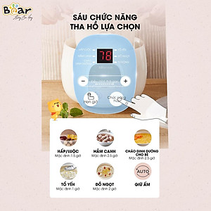 Nồi chưng yến điện Bear, Nồi nấu chậm 0.8L Bear Chính hãng, nấu cháo bản Quốc tế - Hàng chính hãng