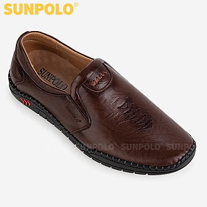 Giày Lười, Giày Mọi Nam Da Bò SUNPOLO CS5052 (Đen, Nâu)