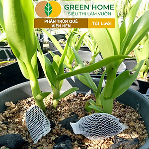 Phân Trùn Quế Viên Nén Greenhome, Lavamix, Túi lưới, Dinh Dưỡng Hữu Cơ, Không Mùi, Tốt Cho Lan, Bonsai, Rau