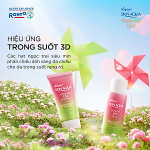 Kem chống nắng nâng tông Skin Aqua Tone up Rose cho da trắng, khuyết điểm xanh hoặc tái xanh, dạng tinh chất Sunplay Skin Aqua Tone Up UV Essence Happiness Aura (Rose) SPF 50+ PA++++ 50g