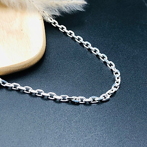 Dây Chuyền Vòng Cổ Nam Bạc Ta Nguyên Chất S99 Kiểu Dây Vuông Bạc Hiểu Minh DBN007T