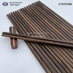 Đũa gỗ Tự nhiên trơn cao cấp (10 đôi) Chopstick of HAHANCO - CTH701MS - Sang trọng trên bàn ăn gia đình
