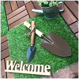 Xẻng làm vườn (8.5 X 28cm) cán gỗ nhỏ gọn tiện dụng Echo Metal - Hàng nội địa Nhật Bản.