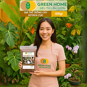 Xơ Dừa Cục Greenhome, Bao 400gr, Giá Thể Đã Qua Xử Lý, Size 1-2cm, Viên Đều Đẹp, Sạch Khuẩn, Trồng Kiểng Lá, Lan