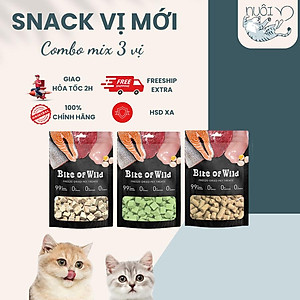 Thức ăn cho mèo Bite Of Wild Cỏ Mèo, Gan Gà, Trứng Gà, Thịt Tươi Sấy Khô Không Chất Bảo Quản