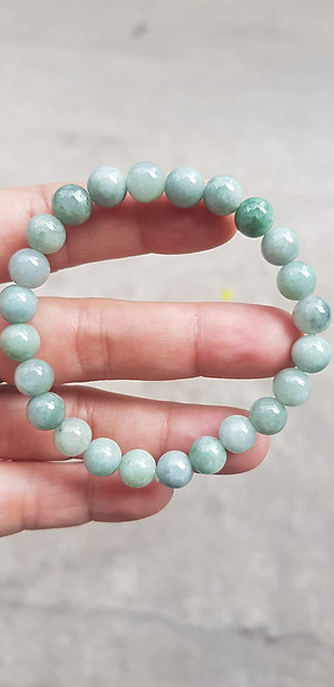 Vòng chuỗi đá cẩm thạch tự nhiên xanh ngọc nhẹ nhàng đẹp sang may mắn Size vòng hạt 8mm Hợp nữ mệnh Thủy Mộc hỏa rẻ đẹp