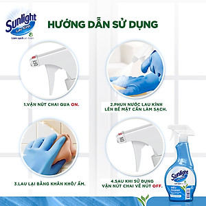 Combo 2 Nước Lau Kính Sunlight Siêu Nhanh Phiên bản nâng cấp từ Cif Sạch Không Tỳ Vết Chai 520ml
