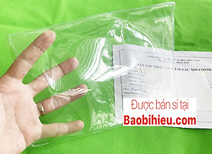 Túi đựng giấy tờ khổ A5 bằng nhựa dẻo PVC (sổ đăng kiểm, giấy chứng nhận tiêm vacxin, hoá đơn...) bamarau - Loại có nắp đậy