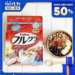 Ngũ cốc Calbee vị Trái cây gói đỏ 800gr (Trái cây & các loại Hạt)