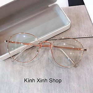 Kính Giả Cận Chống Ánh Sáng Xanh, Chống Mỏi Mắt, Gọng Kính Cận Nam Nữ Mắt Tròn Không Độ Hàn Quốc