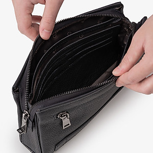 Ví Cầm Tay Nam Gence Da Bò Cao Cấp RB06 Khóa Vân Tay