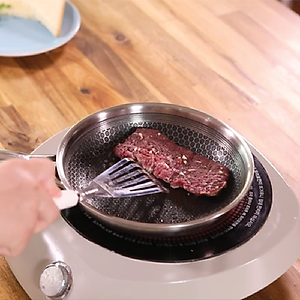 [Hàng chính hãng] Chảo chiên inox iMat Hybrid Blackcube 20cm, Phủ chống dính Ceramic đen