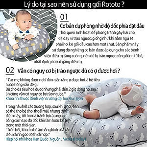 Gối chống trào ngược Rototo bebe nhập khẩu chất liệu cotton mềm mại khắc phục tình trạng trào ngược sơ sinh