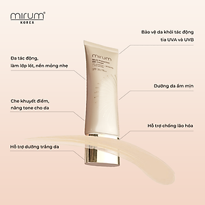 Kem BB 6in1 Mirum làm trắng da, chống lão hoá, dưỡng ẩm, chống tia UV, Lót và nền 50g Mirum Multi Protection BB cream SPF30/PA++ 