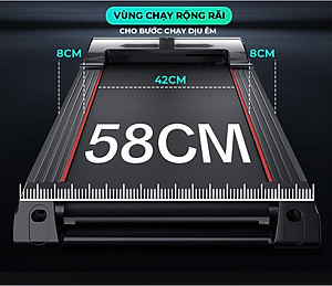 Máy chạy bộ KINGSPORT BK-8000 đa năng, thảm chạy rộng chống trơn, kèm đai massage và thanh gập bụng, cân nặng phù hợp từ dưới 75kg