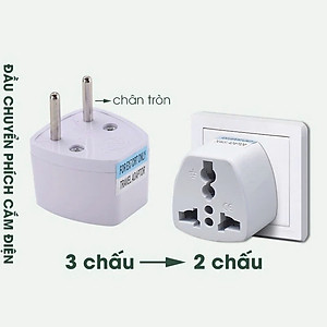 COMBO 2 Đầu Chuyển 3 Chấu Thành 2 Chấu Để Sử Dụng Các Loại Ổ Cắm Thông Dụng Đa Năng Phích Cắm Chuyển Đổi 3 Chấu Sang 2 Chấu