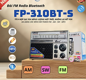 Đài radio 310BT Chất Lượng Tốt Am/Fm/Sw Đa Chức Năng Radio Với USB/Khe Cắm SD -kết nôi Bluetooth -tích hợp pin sạc-Hàng Chính Hãng