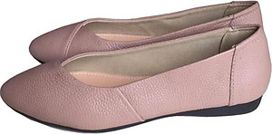 Giày búp bê Trường Hải màu hồng phấn da bò thật mềm mại đê cao su không trơn trượt  BB088 [HÌNH ẢNH THẬT ]