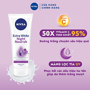 Serum Dưỡng Thể NIVEA Sáng Da Ban Đêm (180 ml) - 88367 (Bao bì thay đổi theo từng đợt nhập hàng)