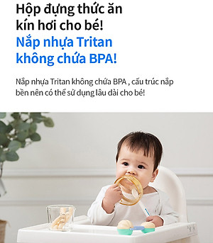 Bộ 3 hộp thủy tinh đựng thực phẩm cho bé LocknLock Baby Food container LLG542S3IVY - 280ml, Nắp vặn chống tràn, chất liệu không BPA an toàn cho trẻ em, có vạch chia - Hàng chính hãng