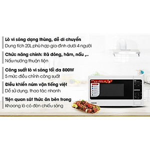 Lò Vi Sóng Toshiba ER-SM20(W1)VN (20 Lít) - Hàng Chính Hãng