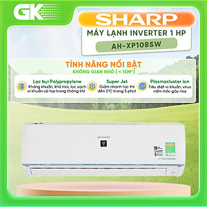Máy lạnh Sharp Inverter 1 HP AH-XP10BSW - Hàng chính hãng - Chỉ giao HCM