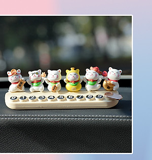 Bộ 6 chú Mèo lucky mini Trang Trí Tiểu Cảnh Decord Ô tô arthouse_ Hàng chính hãng