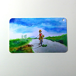 Giấy vẽ màu nước Postcard 40 tờ, vẽ các loại màu nước đẹp, vẽ đẹp cả chì giấy dày 300gsm khổ (8 x 13) cm ARW157 Green Art  - Hàng chính hãng