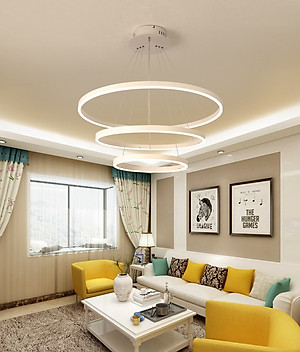 Đèn thả 3 vòng OCTIMUS 3 chế độ màu ánh sáng trang trí nội thất, sang trọng.