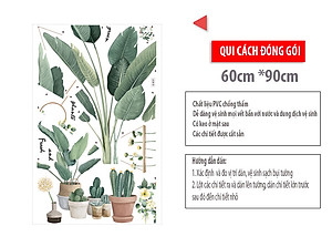 Sticker Giấy Dán Tường Decal Dán tường Mẫu Hoa Lá Cực Xinh ZH025