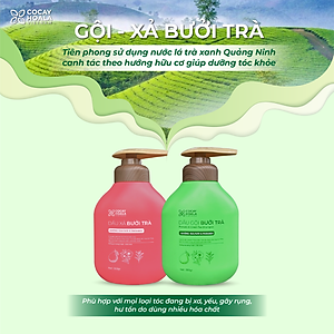 Dầu Gội Xả Hữu Cơ Bưởi Trà Cỏ Cây Hoa Lá VIETNAM, Dưỡng Tóc Chắc Khỏe, Mềm Mượt Tự Nhiên- Dung Tích 350gr