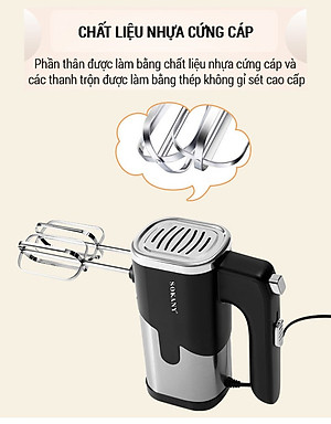 Máy đánh trứng cầm tay SOKANY 800W có 5 tốc độ điều chỉnh chuyên dụng SK-6621- Hàng chính hãng