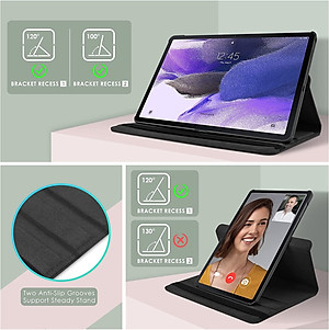Case bao da chống sốc xoay 360 độ cho Galaxy Tab S8 Plus /  Tab S7 Plus / Tab S7 FE 12.4 inch hiệu HOTCASE (thiết kế siêu mỏng hỗ trợ Smartsleep, gập nhiều tư thế, tản nhiệt tốt) - hàng nhập khẩu