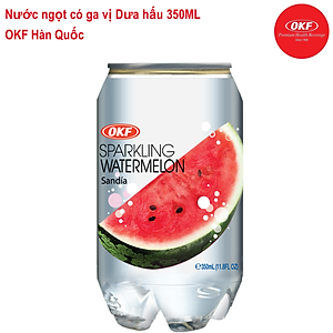 Nước ngọt có ga giải khát vị Dưa hấu (NƯỚC DƯA HẤU CÓ GA) 350ML X 6 CHAI OKF Hàn Quốc