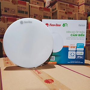 Đèn LED ốp trần cảm biến chuyển động có tích hợp cảm biến ánh sáng Rạng Đông Model: LN12.RAD 220/18w HL