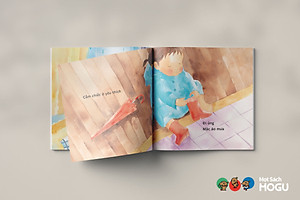 Truyện Ehon bé 1-2-3 tuổi - Đi dạo dưới mưa