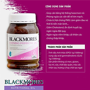Tinh dầu hoa anh thảo - Blackmores Evening Primrose (190 viên - MẪU MỚI NHẤT)
