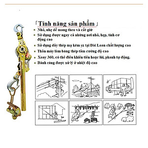 Pa Lăng Lắc Cáp (Loại 1 Tấn) - Thiết Bị  Dùng Để Kích Tăng Dây Điện, Cáp Quang Và Viễn Thông - Hàng Chính Hãng