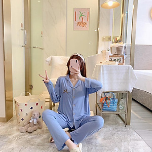 Đồ Bộ Bầu Cho Con Bú, Pijama sau sinh Cho Mẹ AZ89 Chất Liệu Cotton Co Giãn Hàng Cao Cấp Mặc Hè Thu