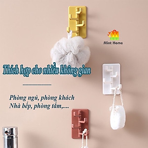 Móc treo đồ dán tường đa năng 4 chấu hình cây thông chắc chắn tiện dụng - móc treo chìa khóa, vật dụng, quần áo tiện lợi