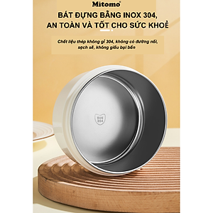 Lồng cơm giữ nhiệt, hộp cơm văn phòng Mitomo LCH-7086, cặp lồng chia 3 ngăn chất liệu inox 304