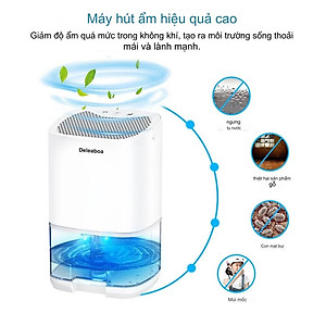 Máy hút ẩm mini H2102 để bàn, hạn chế ẩm mốc khử khuẩn bảo vệ sức khỏe gia đình, dung tích 1000ml - Hàng nhập khẩu